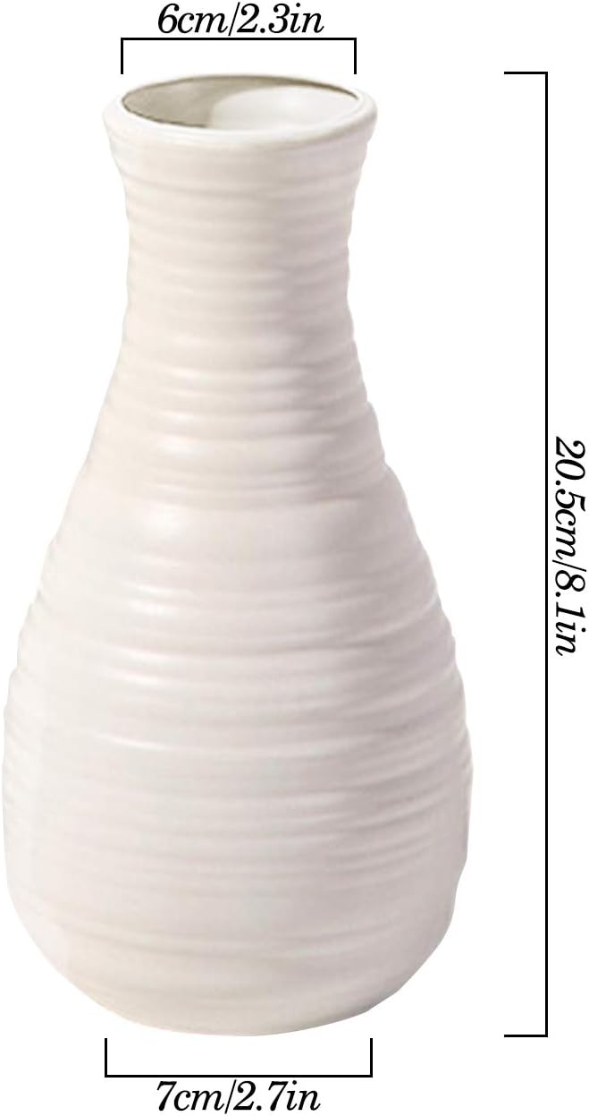 Dekorative Vase in Muschel-Optik aus Kunststoff – Bruchsicher, Keramik-Look, Tischvase für Wohnraum (Seashell White)